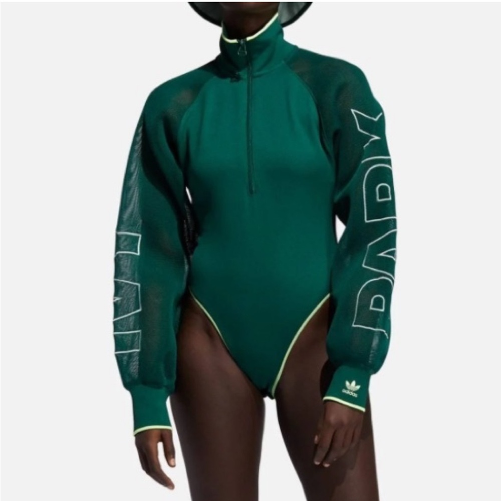 WOMENS ADIDAS IVY PARK MESH SLEEVE BODYSUIT size small NWT - Picture 1 of 4